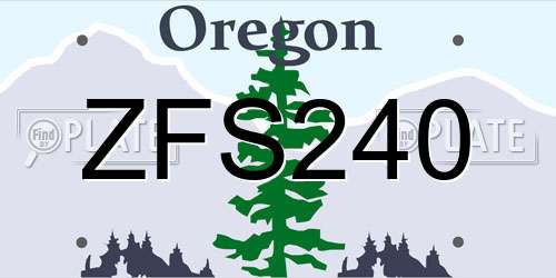 ZFS240 Oregon License Plate