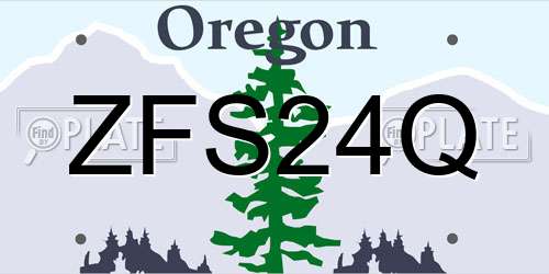 ZFS24Q Oregon License Plate
