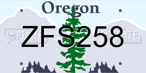 ZFS258 Oregon License Plate