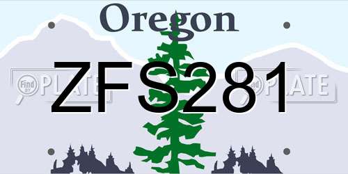 ZFS281 Oregon License Plate