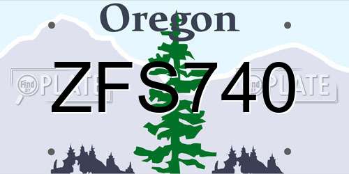 ZFS740 Oregon License Plate