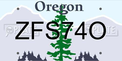 ZFS74O Oregon License Plate