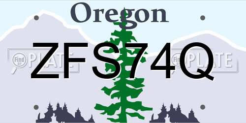ZFS74Q Oregon License Plate