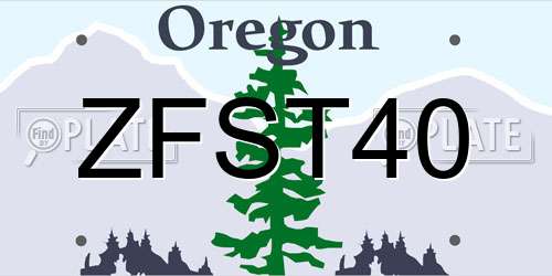 ZFST40 Oregon License Plate