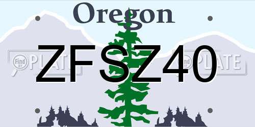 ZFSZ40 Oregon License Plate