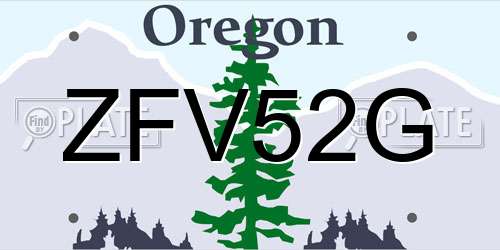 ZFV52G Oregon License Plate