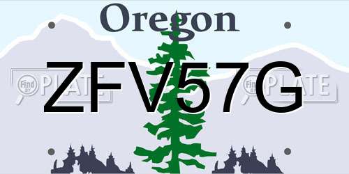 ZFV57G Oregon License Plate