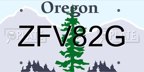 ZFV82G Oregon License Plate