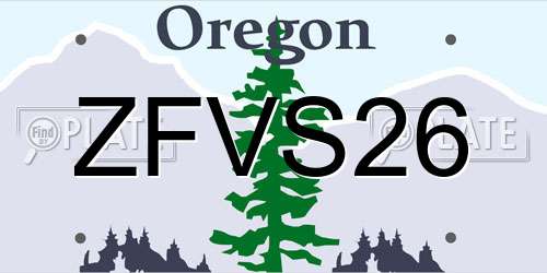 ZFVS26 Oregon License Plate