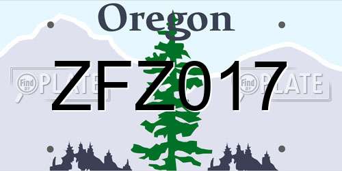 ZFZ017 Oregon License Plate