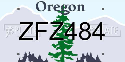 ZFZ484 Oregon License Plate