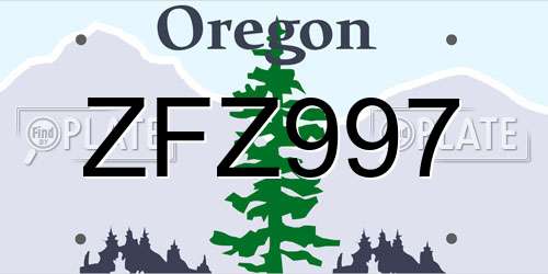 ZFZ997 Oregon License Plate