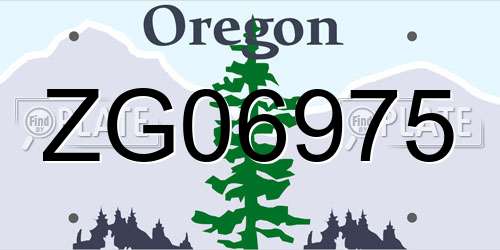 ZG06975 Oregon License Plate