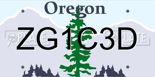 ZG1C3D Oregon License Plate
