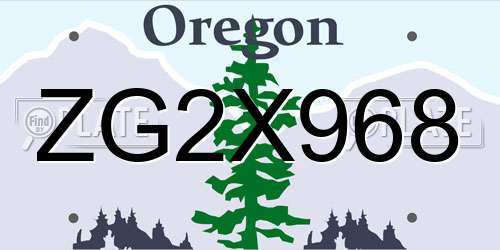 ZG2X968 Oregon License Plate