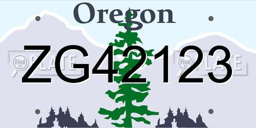 ZG42123 Oregon License Plate