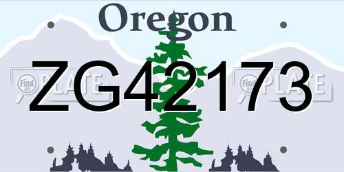 ZG42173 Oregon License Plate
