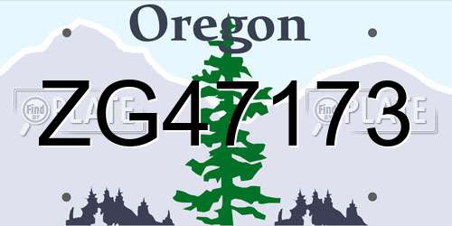 ZG47173 Oregon License Plate