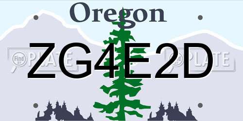 ZG4E2D Oregon License Plate
