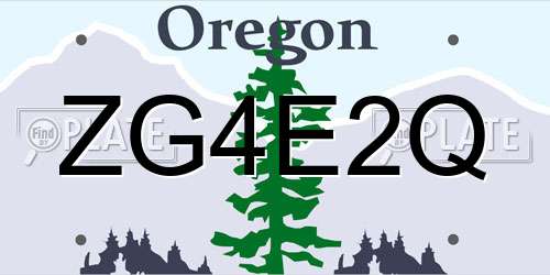 ZG4E2Q Oregon License Plate