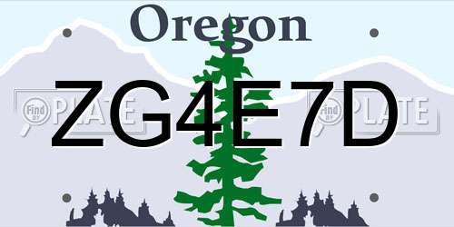 ZG4E7D Oregon License Plate