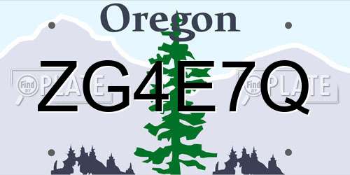ZG4E7Q Oregon License Plate