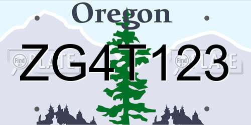 ZG4T123 Oregon License Plate