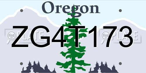 ZG4T173 Oregon License Plate