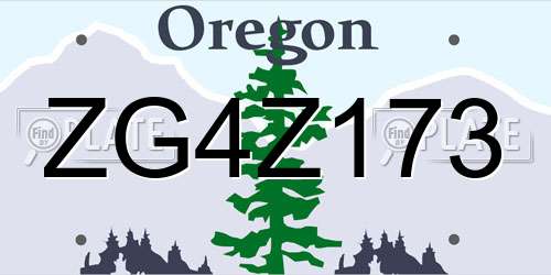 ZG4Z173 Oregon License Plate