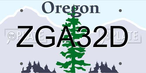 ZGA32D Oregon License Plate