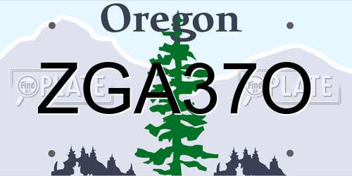 ZGA37O Oregon License Plate