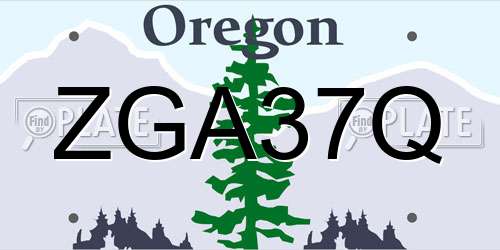 ZGA37Q Oregon License Plate