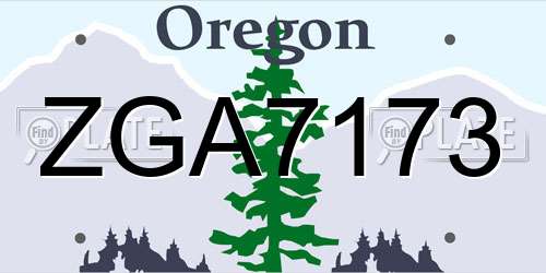 ZGA7173 Oregon License Plate