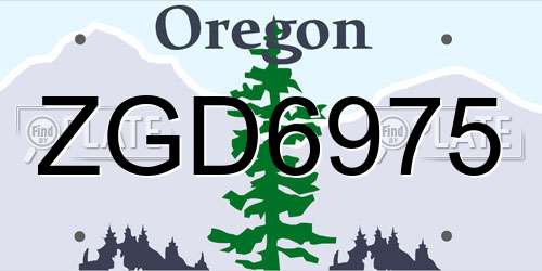 ZGD6975 Oregon License Plate