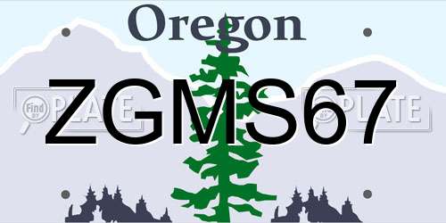ZGMS67 Oregon License Plate