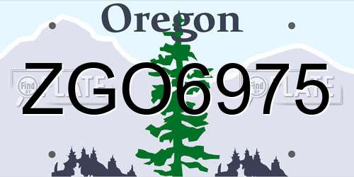 ZGO6975 Oregon License Plate
