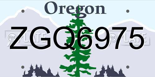 ZGQ6975 Oregon License Plate
