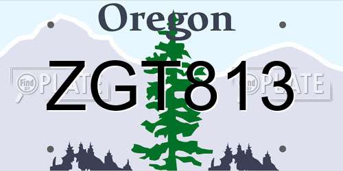 ZGT813 Oregon License Plate