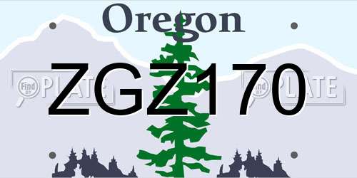 ZGZ170 Oregon License Plate