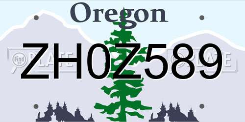 ZH0Z589 Oregon License Plate