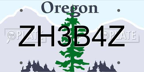 ZH3B4Z Oregon License Plate