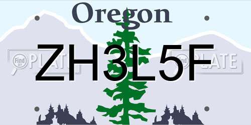 ZH3L5F Oregon License Plate