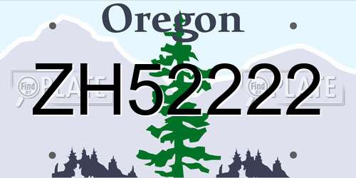 ZH52222 Oregon License Plate