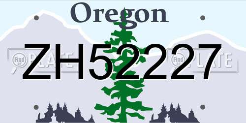 ZH52227 Oregon License Plate