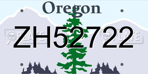 ZH52722 Oregon License Plate