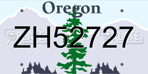 ZH52727 Oregon License Plate