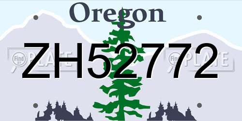 ZH52772 Oregon License Plate