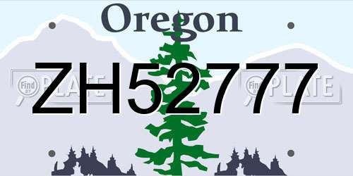 ZH52777 Oregon License Plate