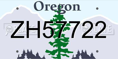 ZH57722 Oregon License Plate