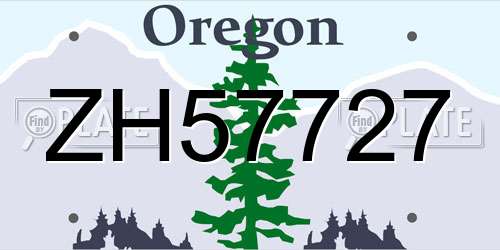 ZH57727 Oregon License Plate